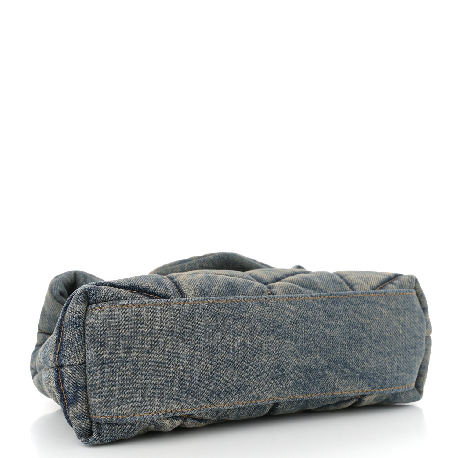 Saint Laurent Denim Quilted Toy Loulou Puffer Monogram Chain Satchel Blue Cinnamon 4 of 11