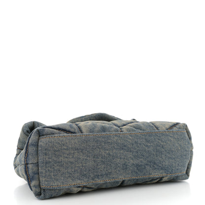 Saint Laurent Denim Quilted Toy Loulou Puffer Monogram Chain Satchel Blue Cinnamon 4 of 11