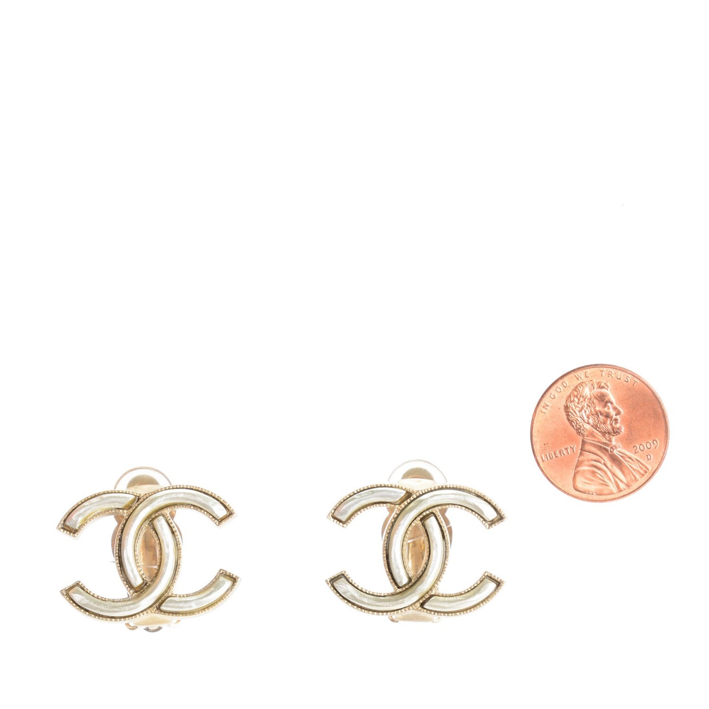 Metal CC Clip On Earrings Gold Silver