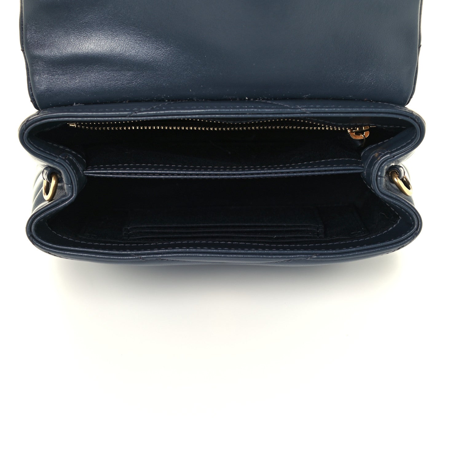 Saint Laurent Calfskin Y Quilted Monogram Toy Loulou Crossbody Bag Medium Blue 5 of 11