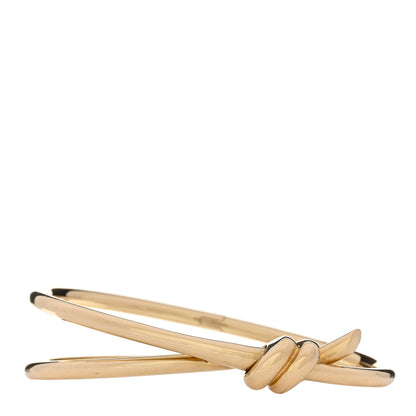 Tiffany 18K Yellow Gold Double Row Knot Hinged Bangle Bracelet 1 of 3