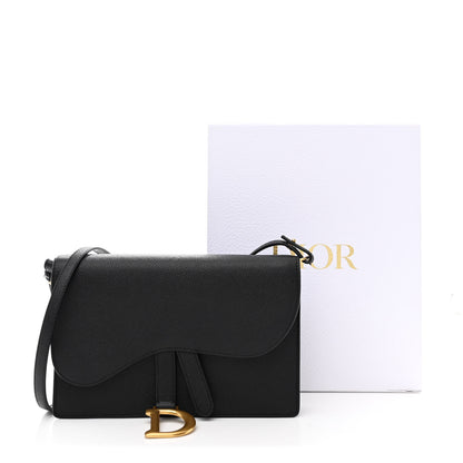Christian Dior Grained Calfskin Saddle Pouch Bag Black 11 of 11