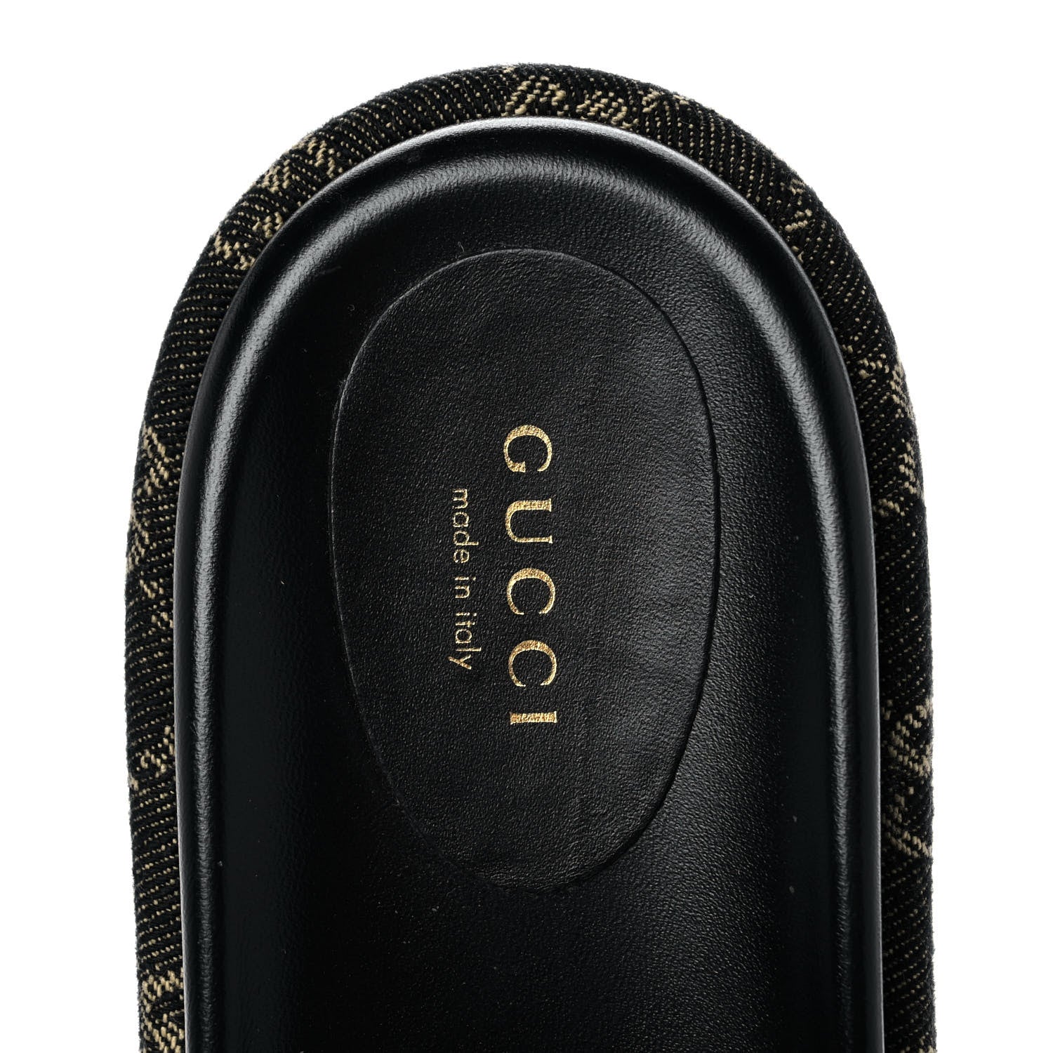 Gucci Jacquard Black Denim GG Monogram Angelina Platform 55mm Slide Sandals 40.5 Black Ivory 7 of 9