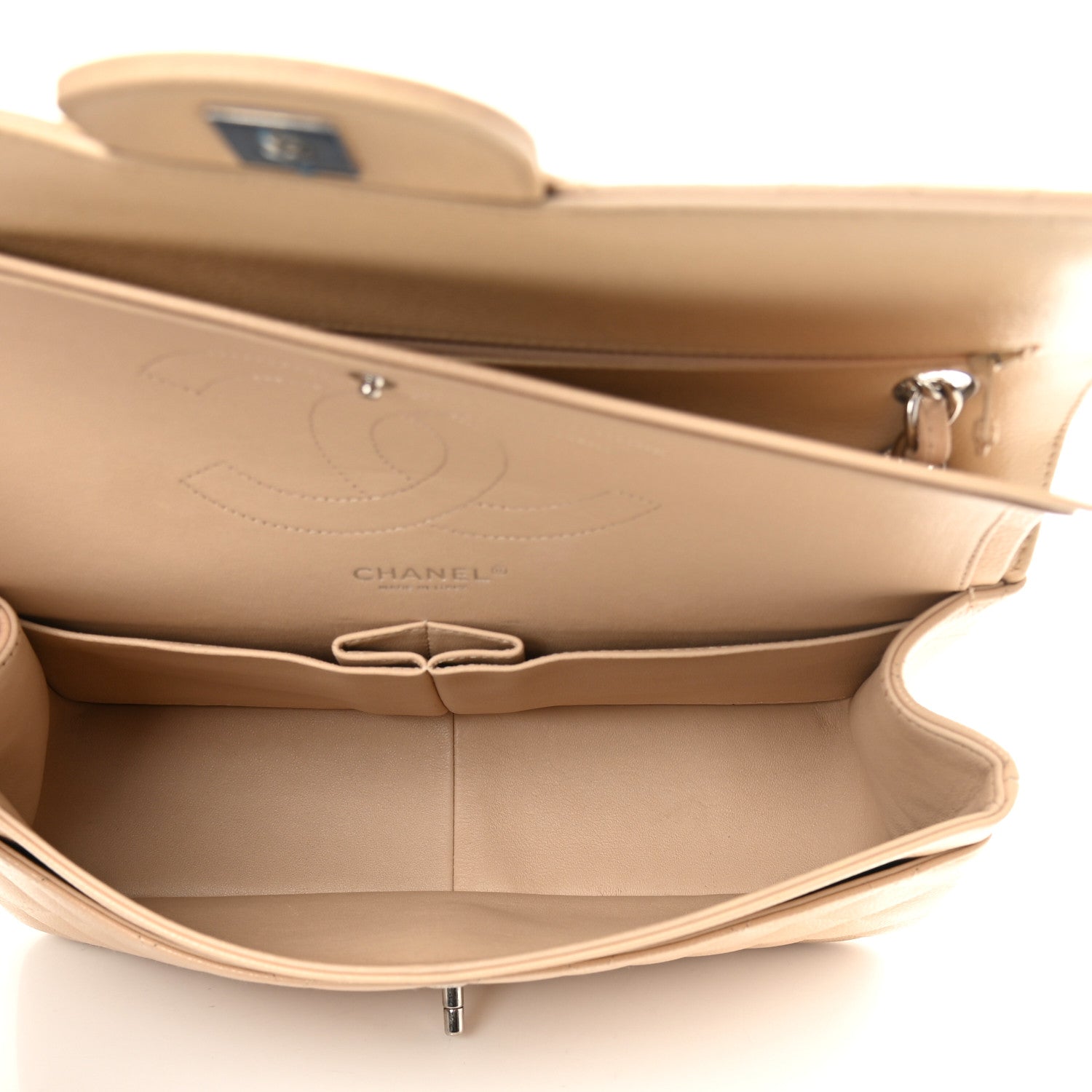 Chanel Caviar Quilted Jumbo Double Flap Beige 5 of 11