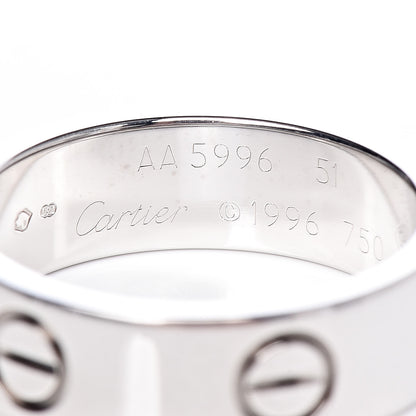 Cartier 18K White Gold 5.5mm LOVE Ring 51 5.75 4 of 4
