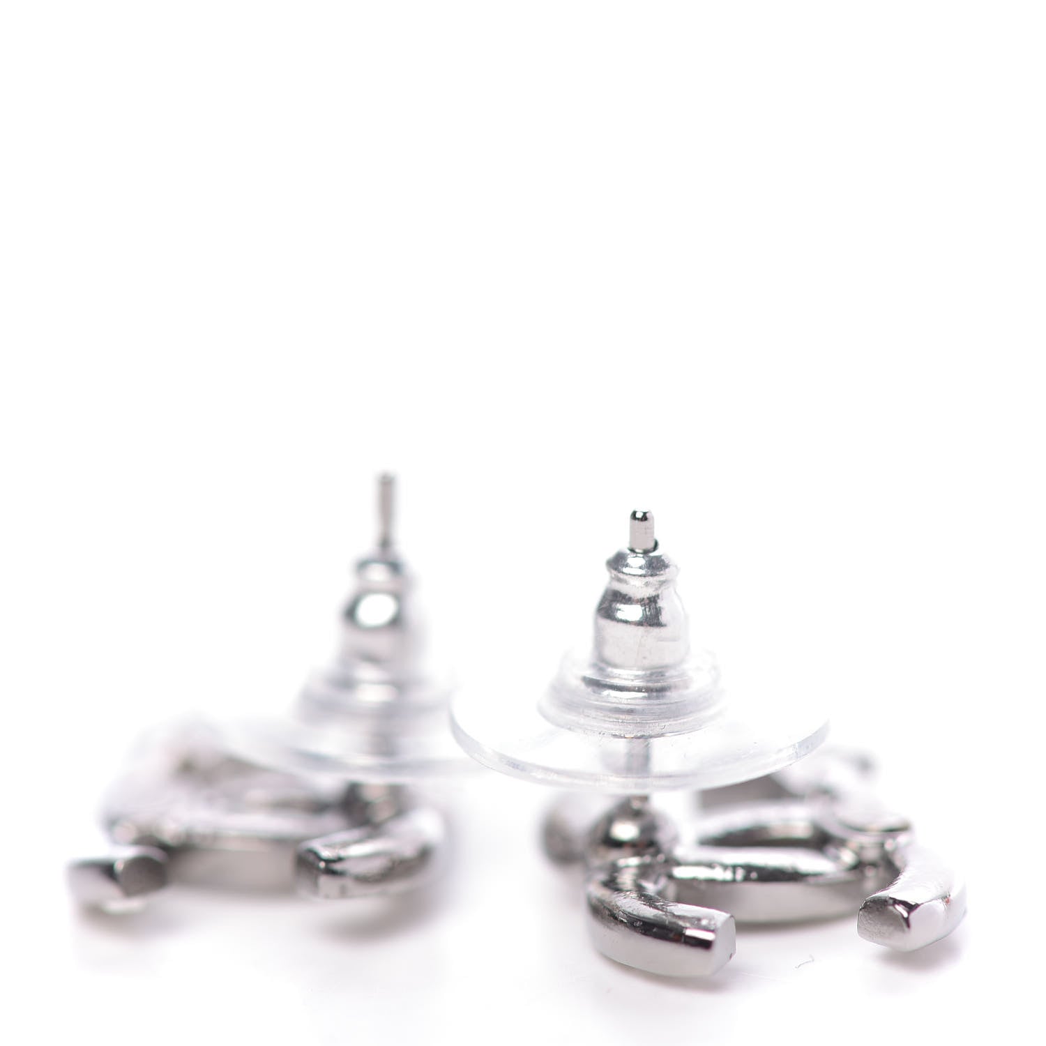 Chanel Crystal CC Starfall Earrings Silver 3 of 5