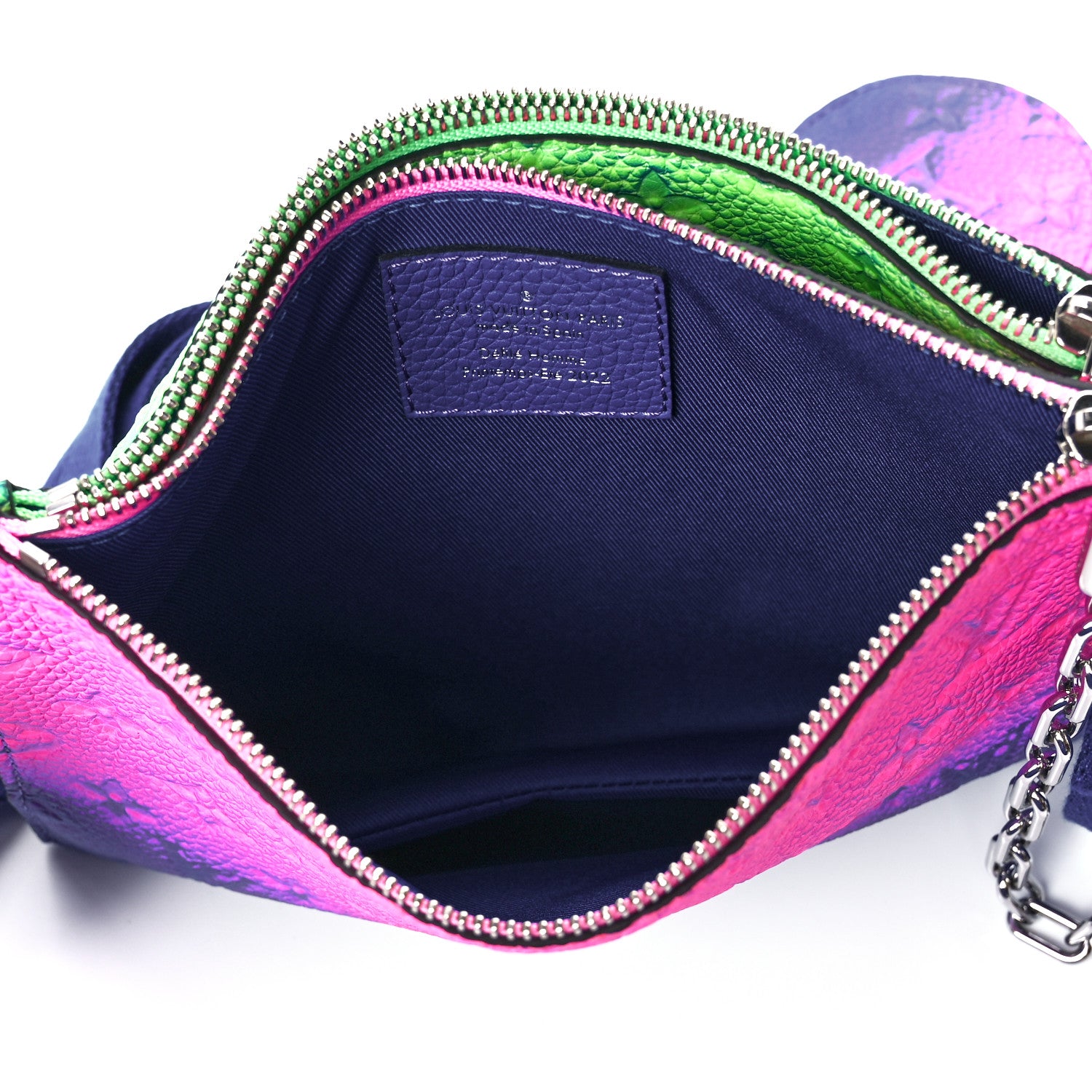 Louis Vuitton Taurillon Illusion Trio Pouch Bleu Rose 4 of 12