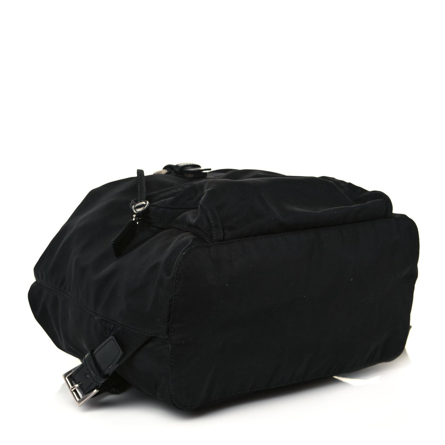 Nylon Vela Saffiano Cinch Backpack Black