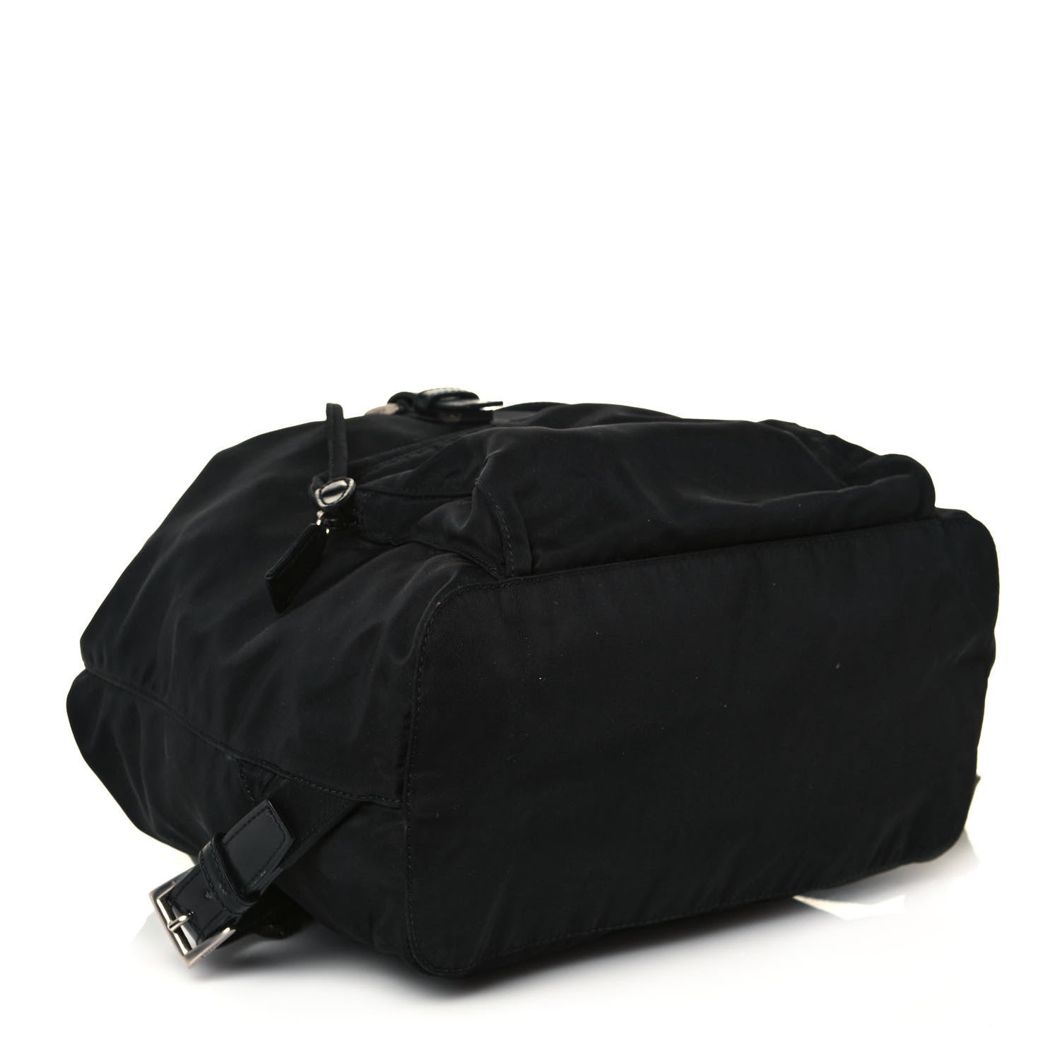 Prada Nylon Vela Saffiano Cinch Backpack Black 3 of 15