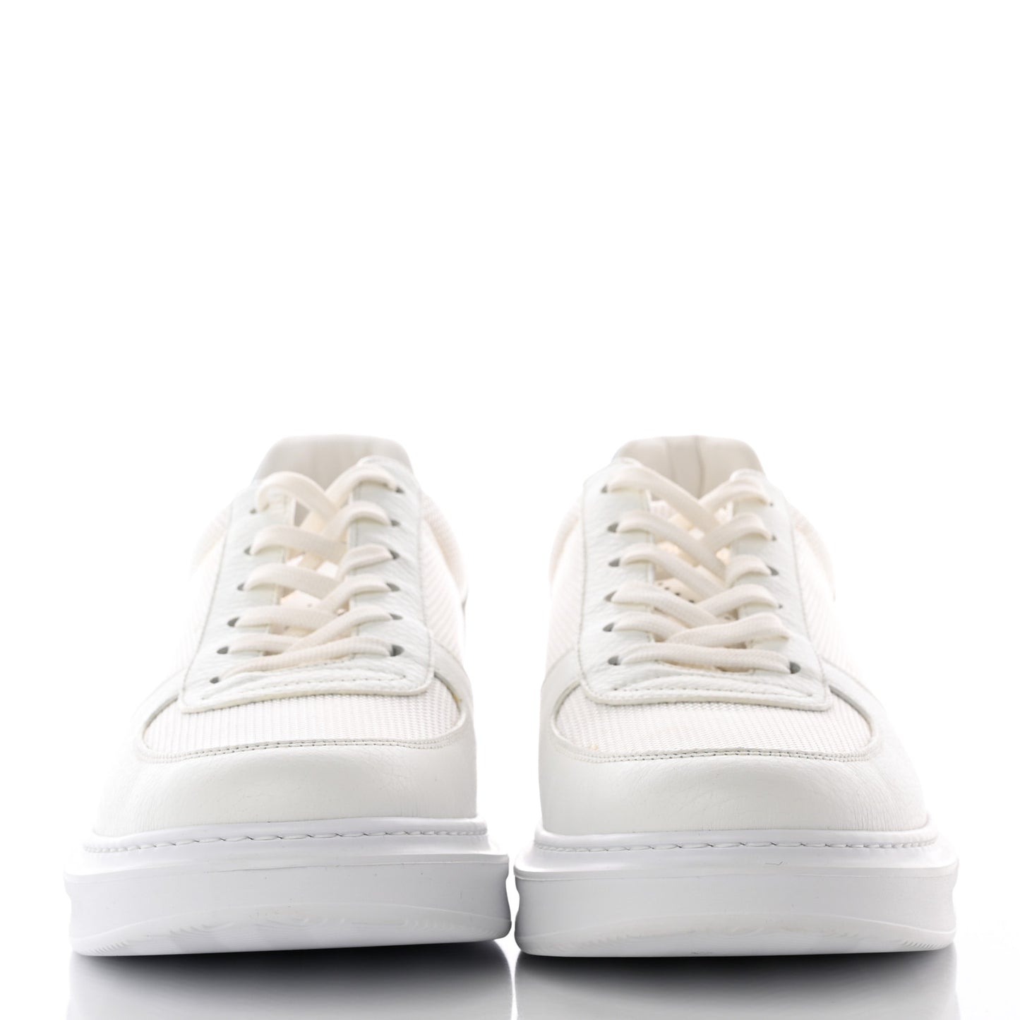 Calfskin Monogram Beverly Hills Sneakers 9 White Blue