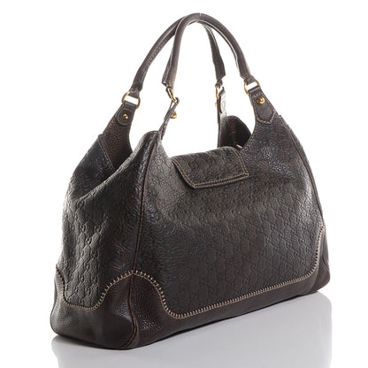 Gucci Guccissima New Pelham Large Shoulder Bag Dark Brown 3 of 7