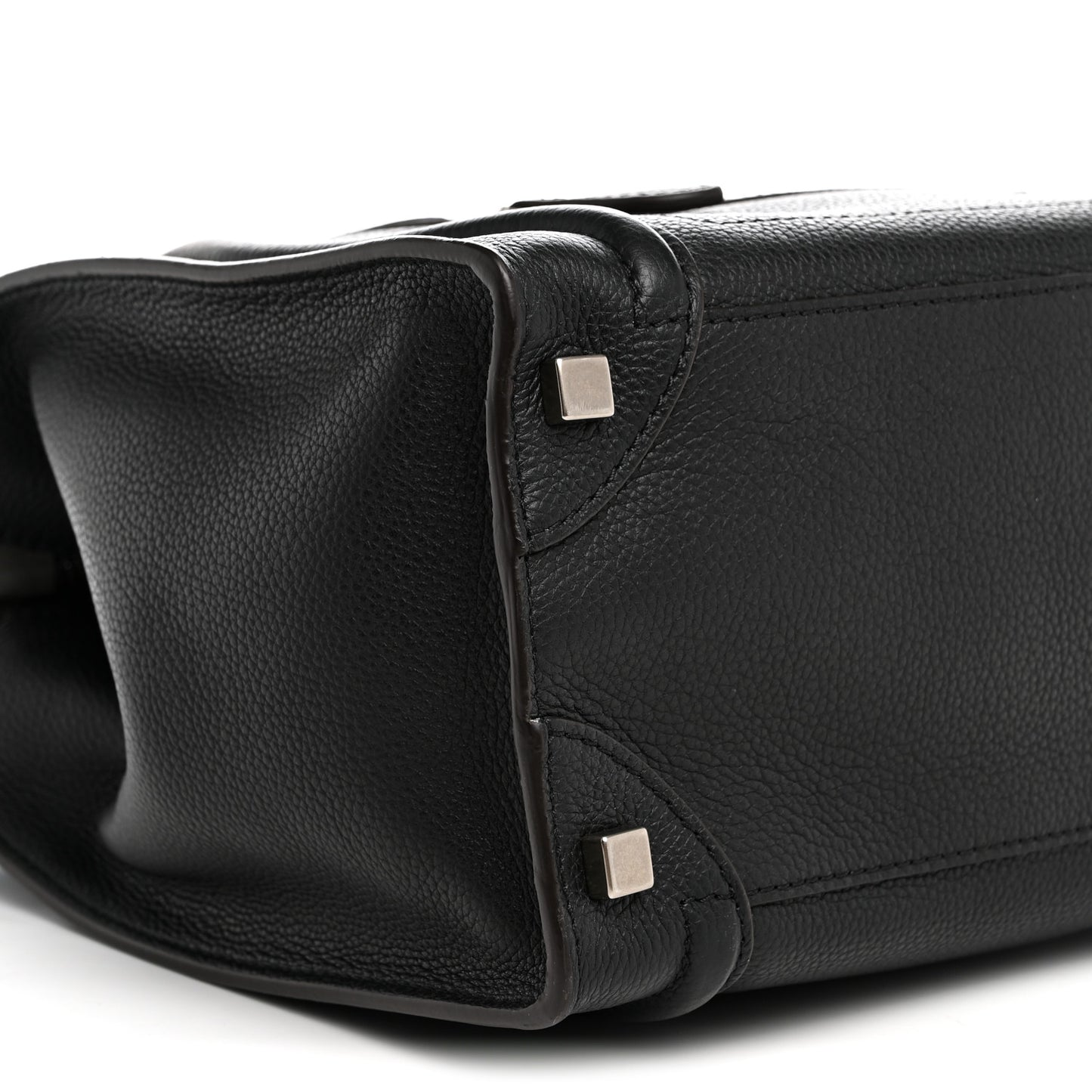 Drummed Calfskin Micro Luggage Black