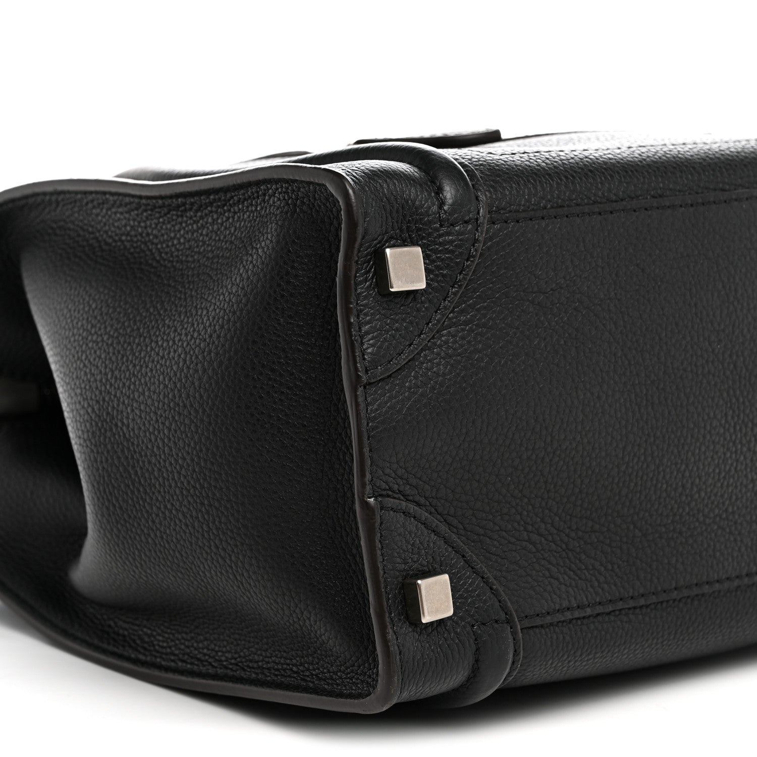 Celine Drummed Calfskin Micro Luggage Black 9 of 10
