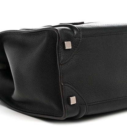 Celine Drummed Calfskin Micro Luggage Black 9 of 10