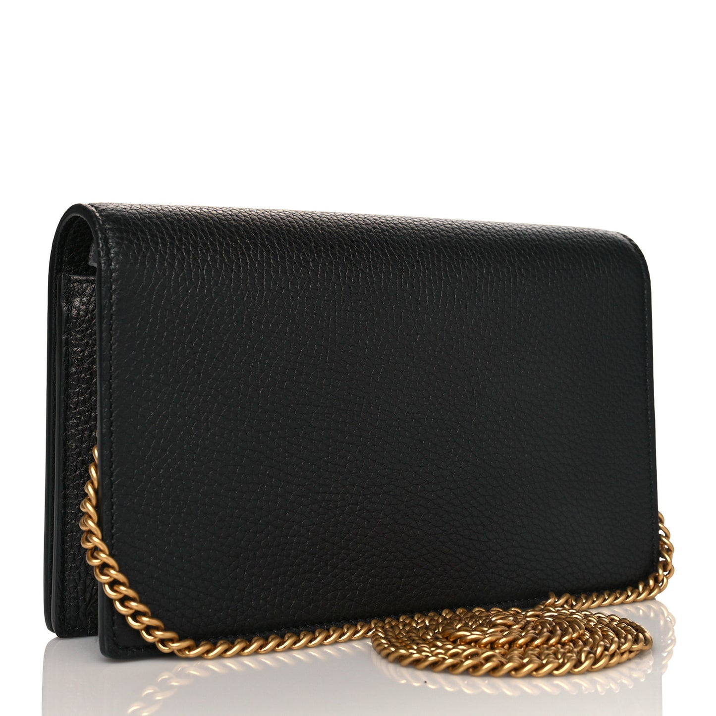 Grained Calfskin L'aveugle Par Amour Chain Wallet Black