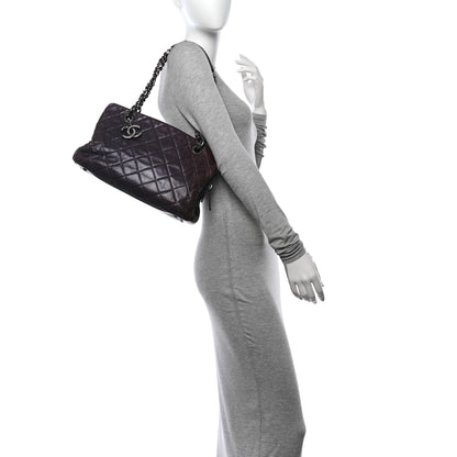 Chanel Iridescent Caviar Quilted Chic Shopping Tote Dark Purple 2 of 11