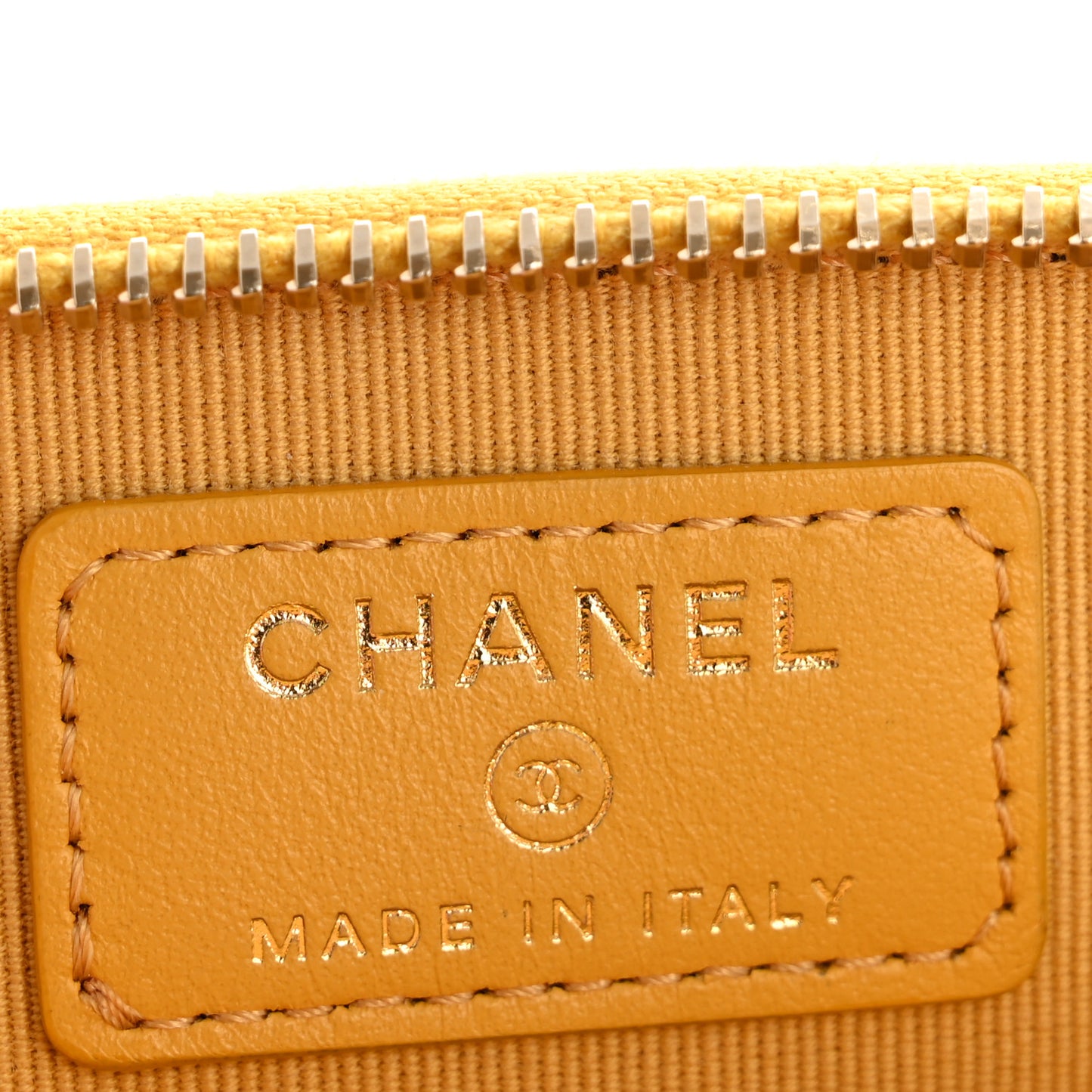 Caviar Quilted Zip Card Holder Wallet Yellow