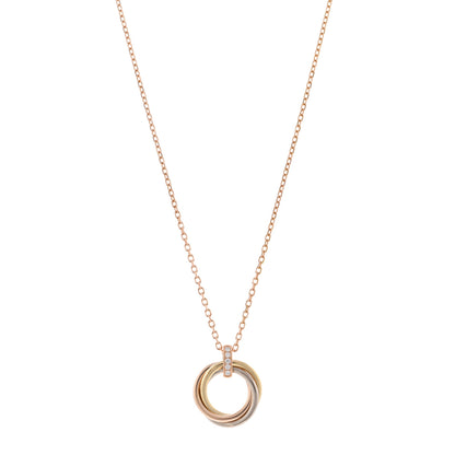 Cartier 18K Pink White Yellow Gold Diamond Trinity Pendant Necklace 1 of 4