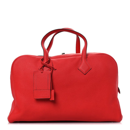 Hermes Taurillon Clemence Victoria II 43 Rouge Casaque 1 of 14