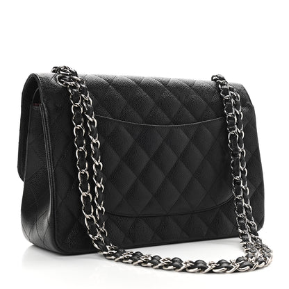 Chanel Caviar Quilted Jumbo Double Flap Black 3 of 9