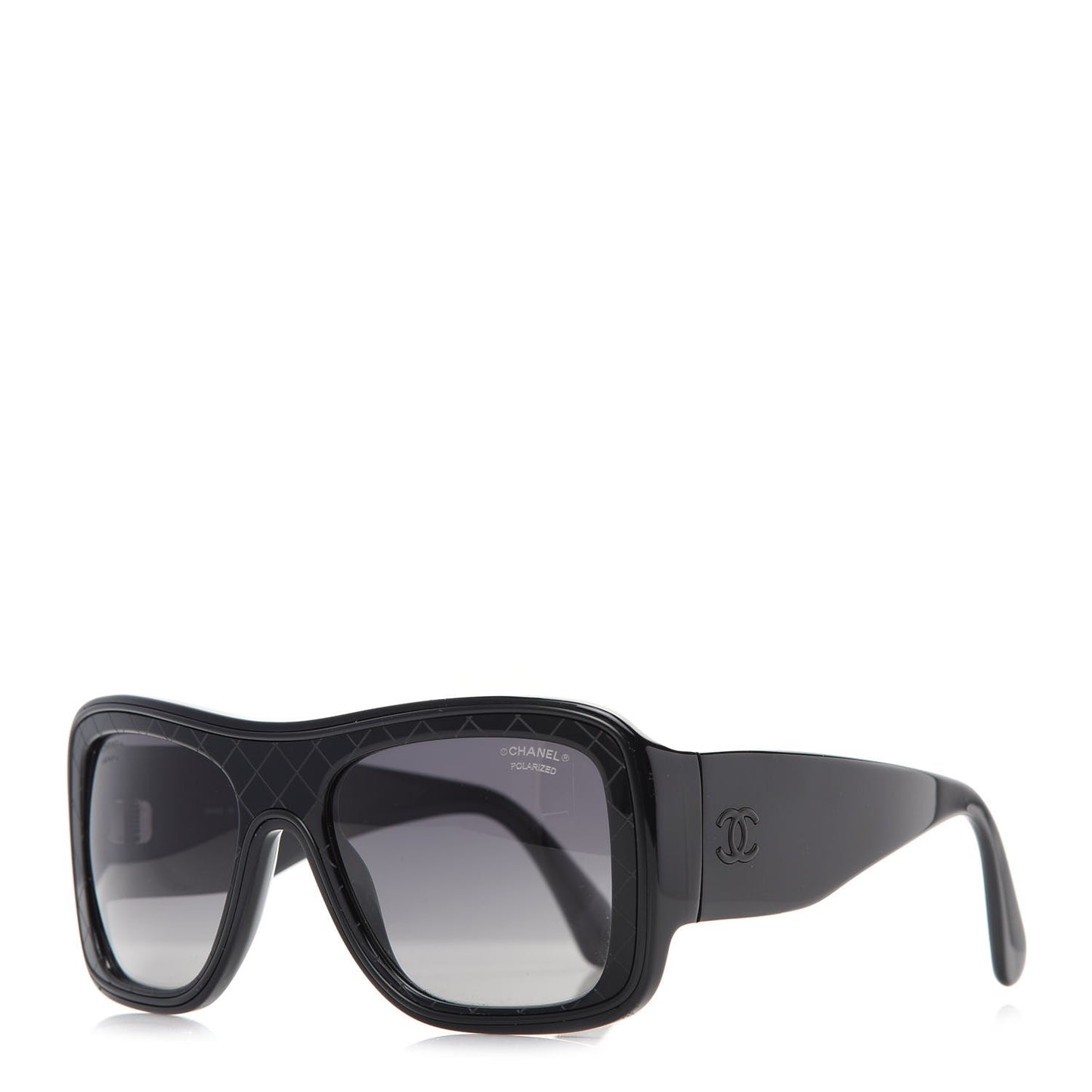 Acetate Shield Quilted Sunglasses 5395 Black