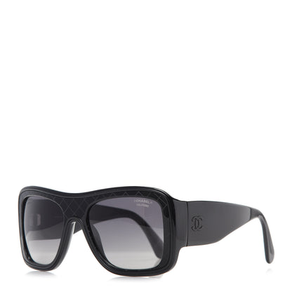 Chanel Acetate Shield Quilted Sunglasses 5395 Black 1 of 8