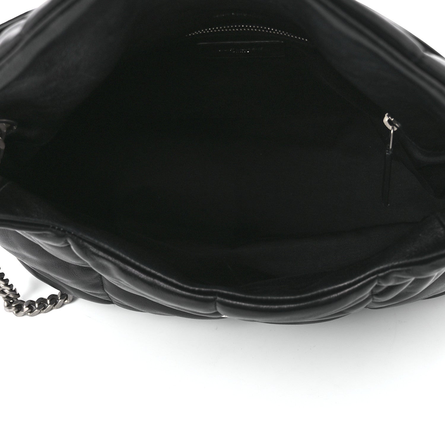Saint Laurent Lambskin Quilted Medium Loulou Puffer Monogram Chain Satchel Black 5 of 12