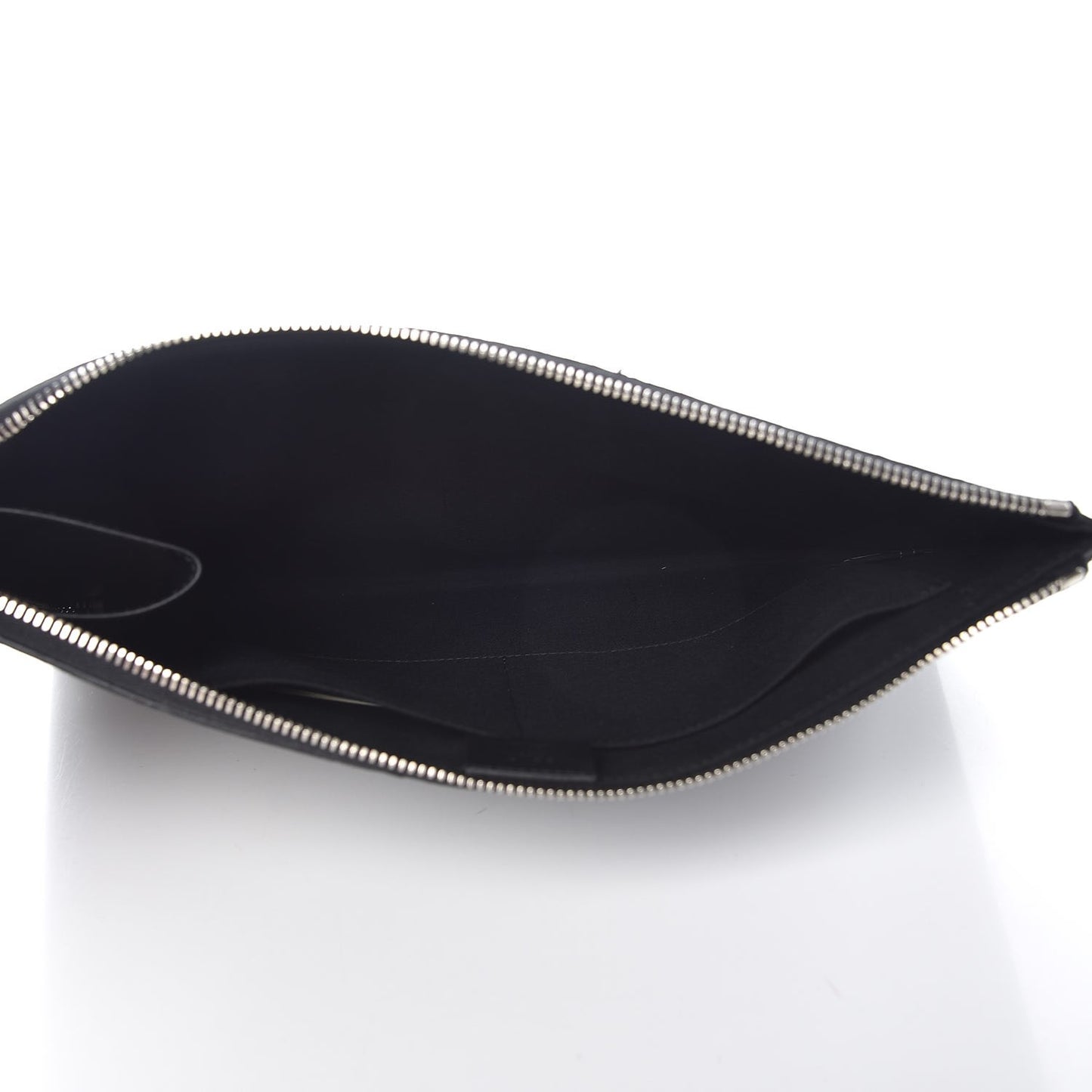 Elaphe Crocodile Monster Eyes Zip Around Pouch Black