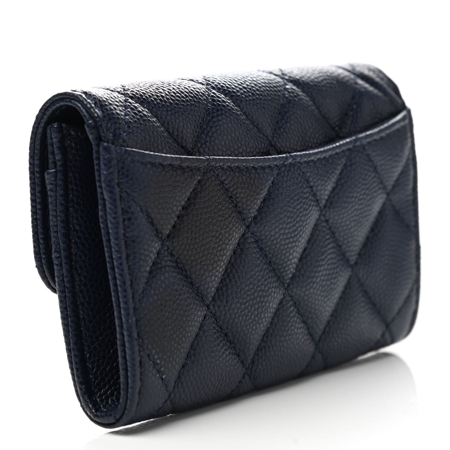 Chanel Caviar Quilted Flap Card Holder Wallet Navy 3 of 12