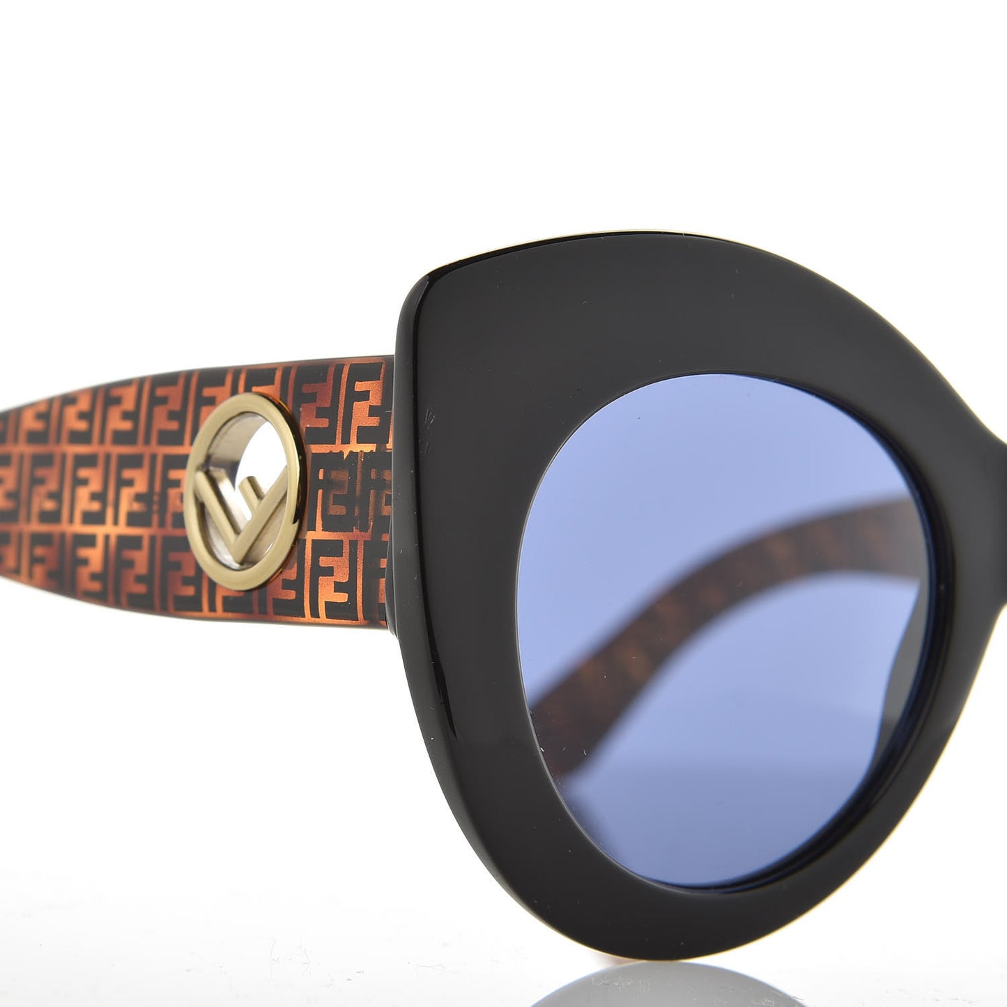 Acetate F is Fendi FF Oversized Butterfly Sunglasses FF 0306/S Black Havana