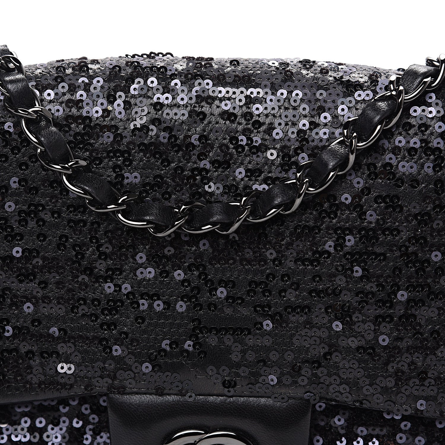 Chanel Sequin Lambskin Medium Moonlight on Water Flap Black 9 of 10