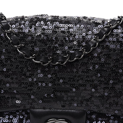 Chanel Sequin Lambskin Medium Moonlight on Water Flap Black 9 of 10