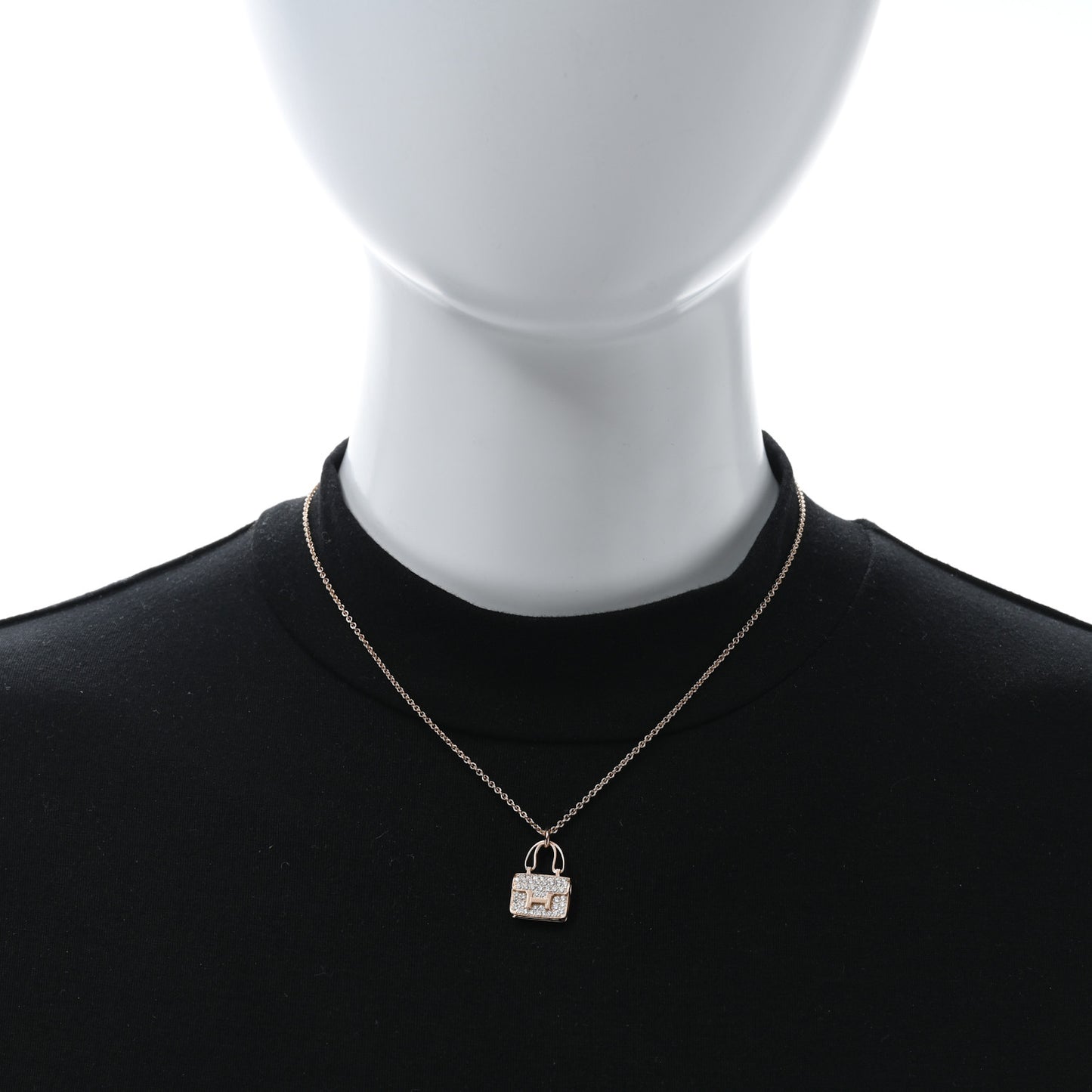 18K Rose Gold Diamond Constance Amulettes Pendant Necklace
