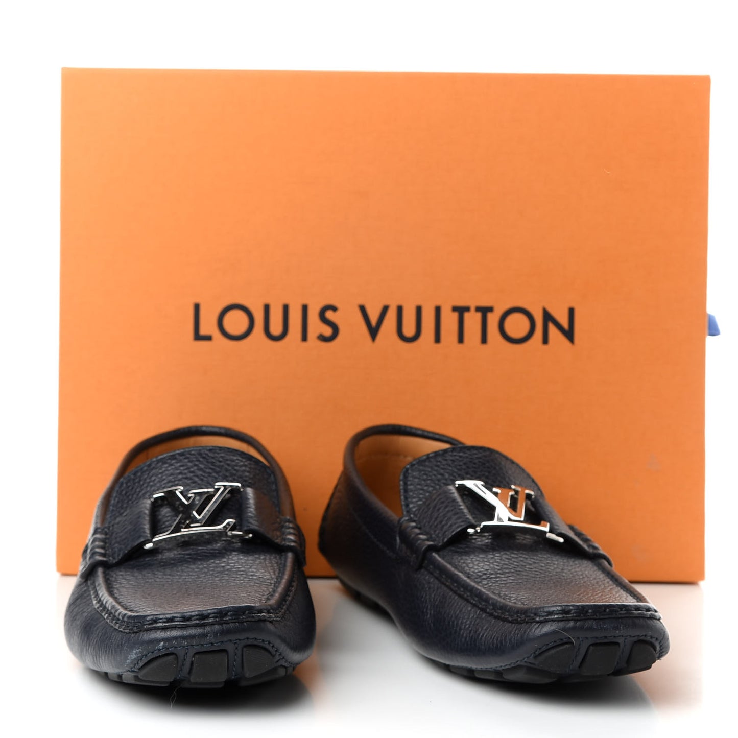 Calfskin Mens Monte Carlo Car Shoe Moccasin Loafers 9 Navy