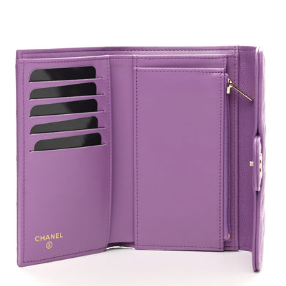 Chanel Caviar Quilted Medium Flap Wallet Purple 5 of 7