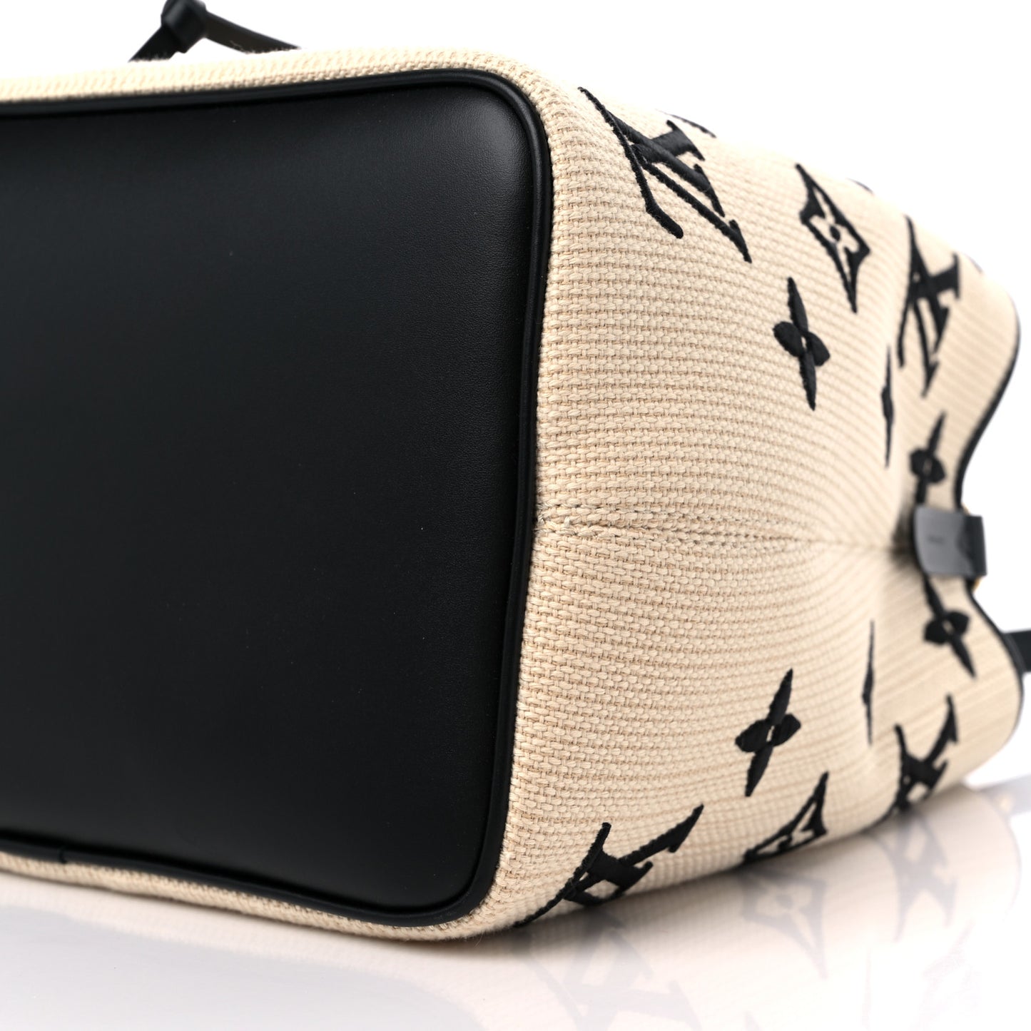 Cotton Monogram Embroidered Neonoe MM Beige Black