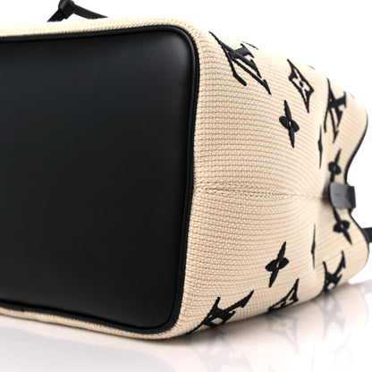 Louis Vuitton Cotton Monogram Embroidered Neonoe MM Beige Black 10 of 10