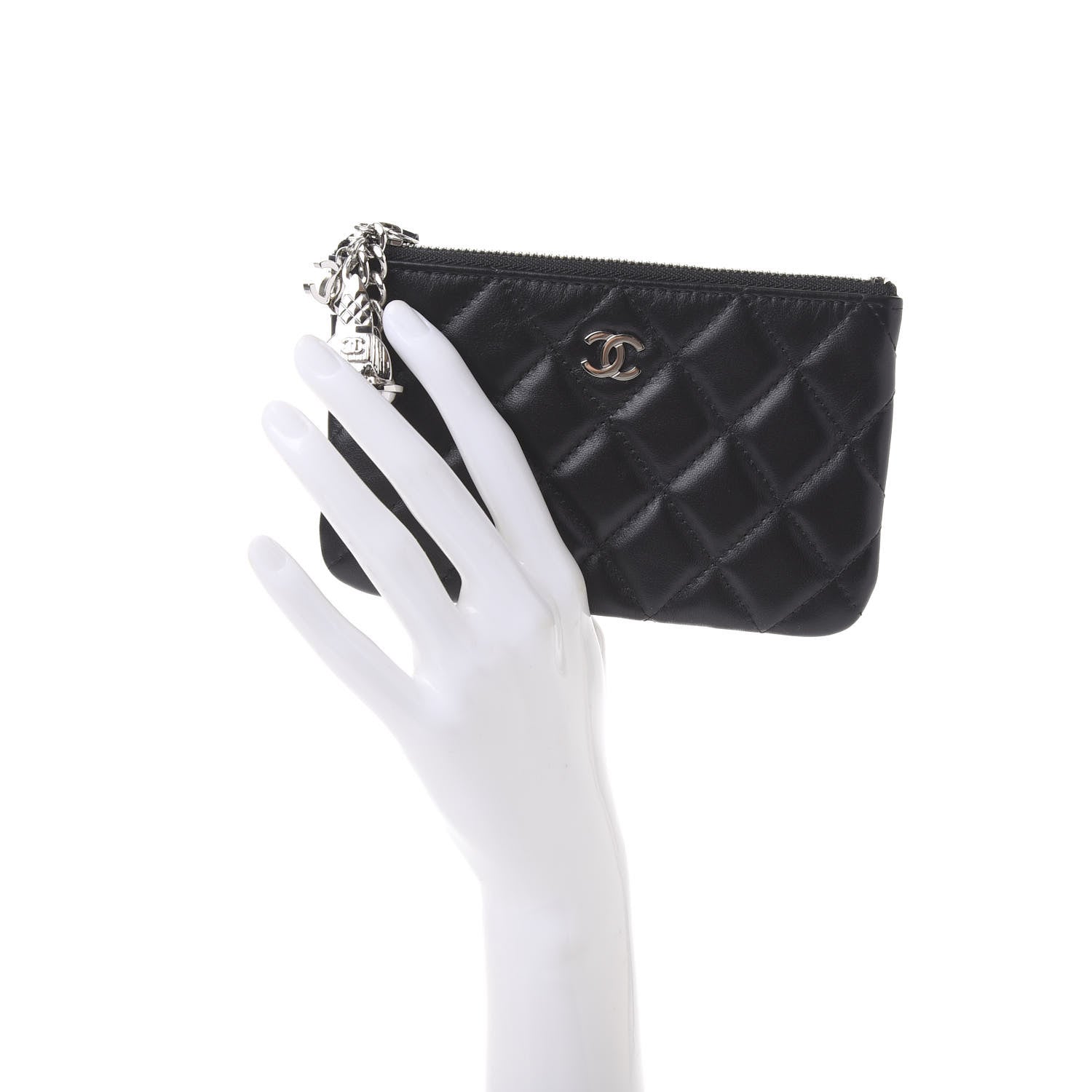 Chanel Lambskin Quilted Small Cosmo Cosmetic Case Black 2 of 10