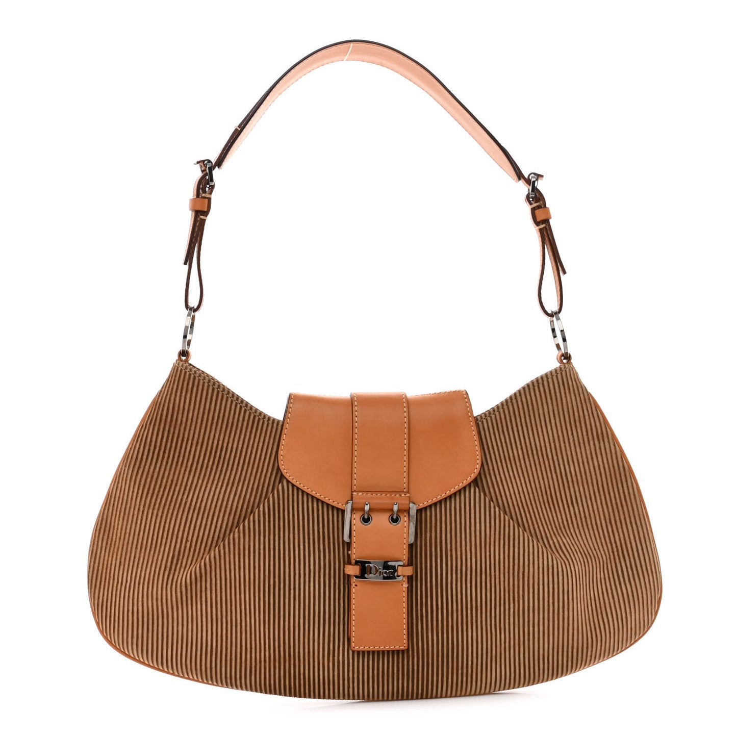 Suede Buckle Hobo Brown