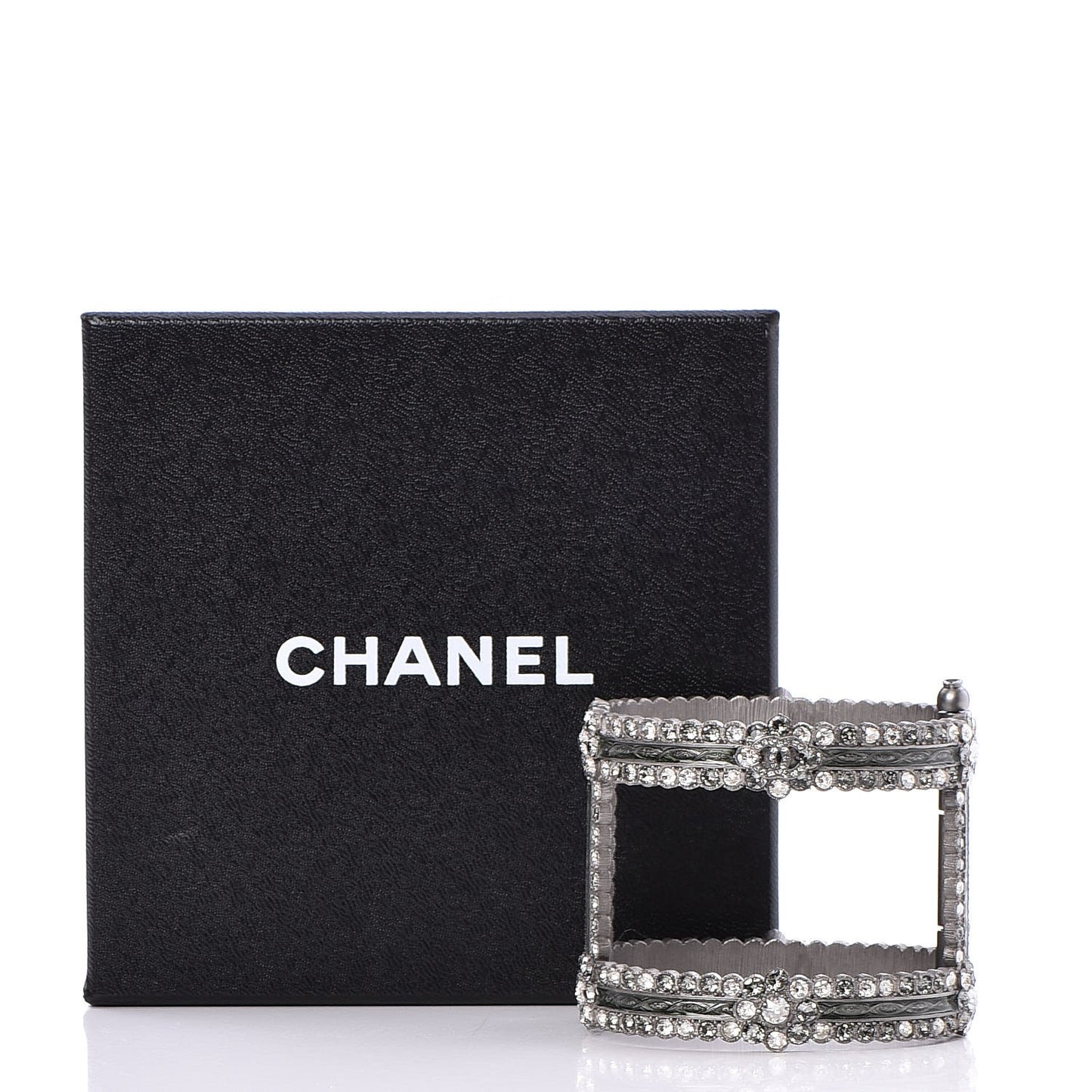 Ruthenium Crystal Cutout CC Wide Cuff