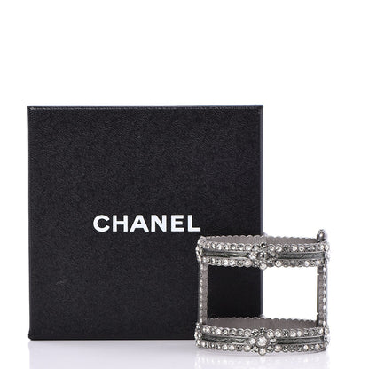 Chanel Ruthenium Crystal Cutout CC Wide Cuff 8 of 8