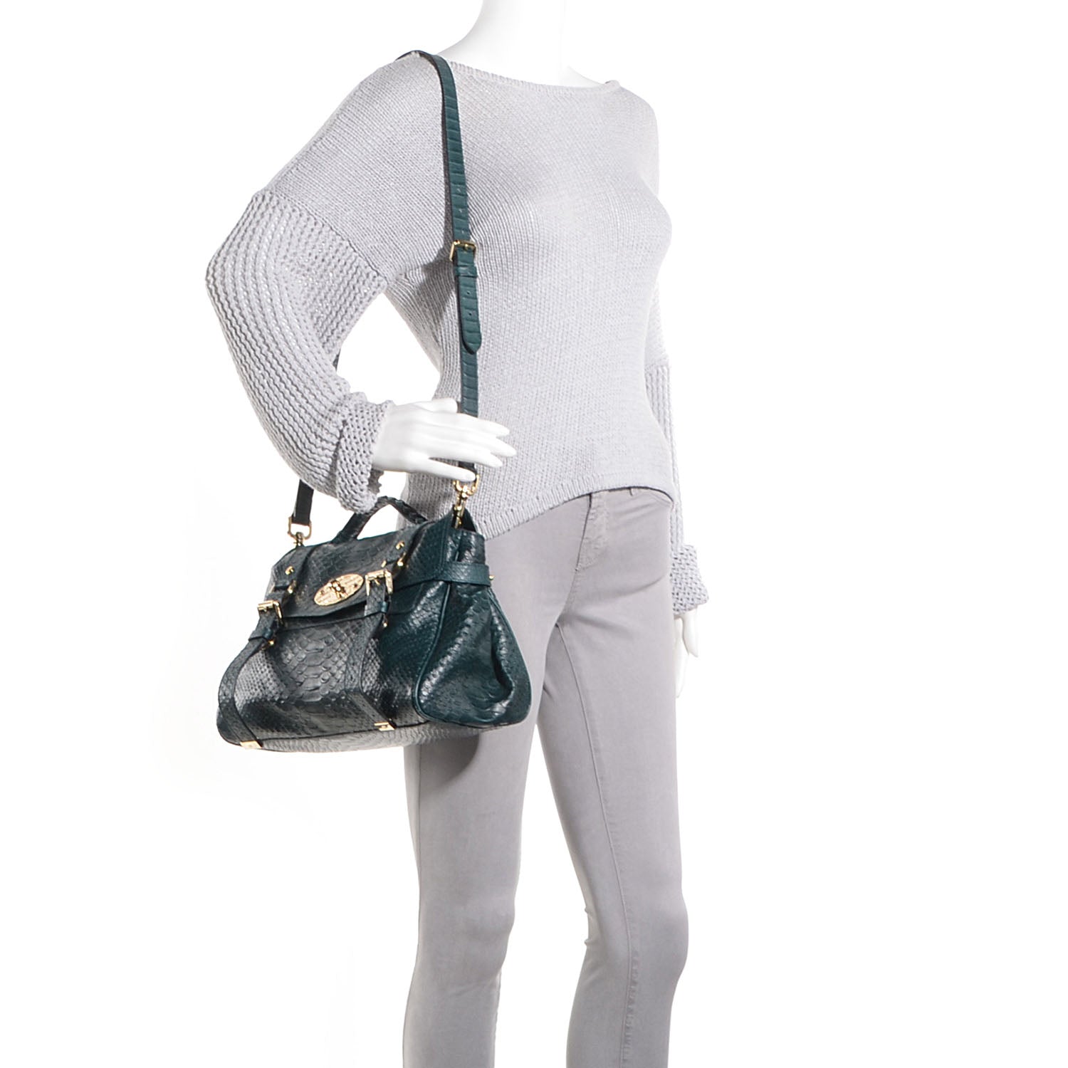 Mulberry Silky Snake Print Alexa Petrol 2 of 12