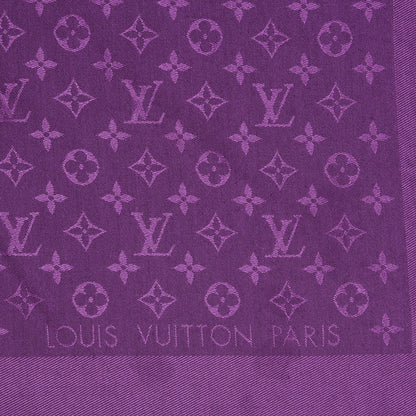 Louis Vuitton Silk Wool Monogram Shawl Cassis 3 of 4