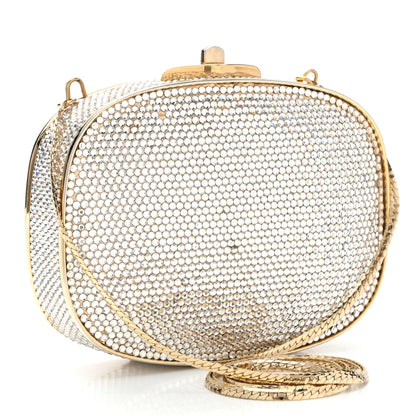 Judith Leiber Crystal Flower Minaudiere Clutch Gold 3 of 13