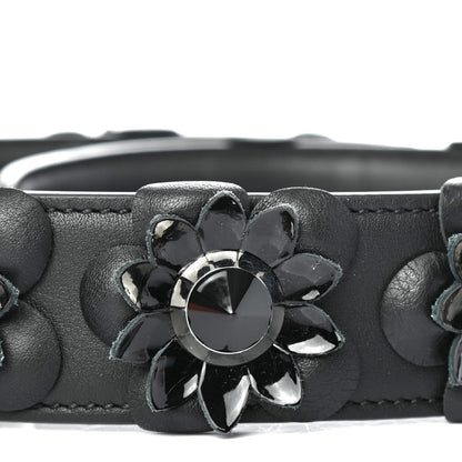Fendi Vitello Dolce Nappa Patent Flowerland Studded Strap You Black 4 of 4
