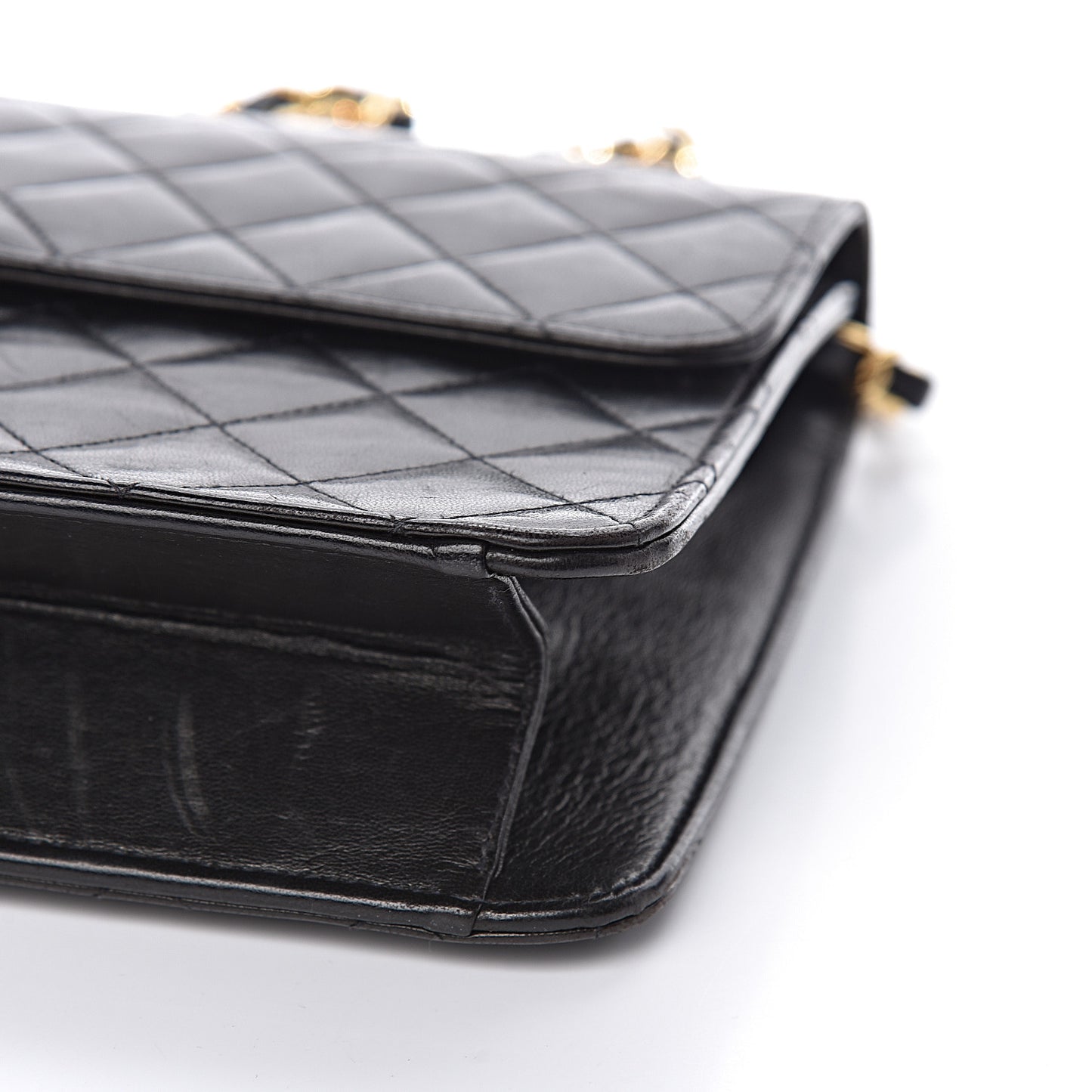 Lambskin Quilted Medium Single Flap Black