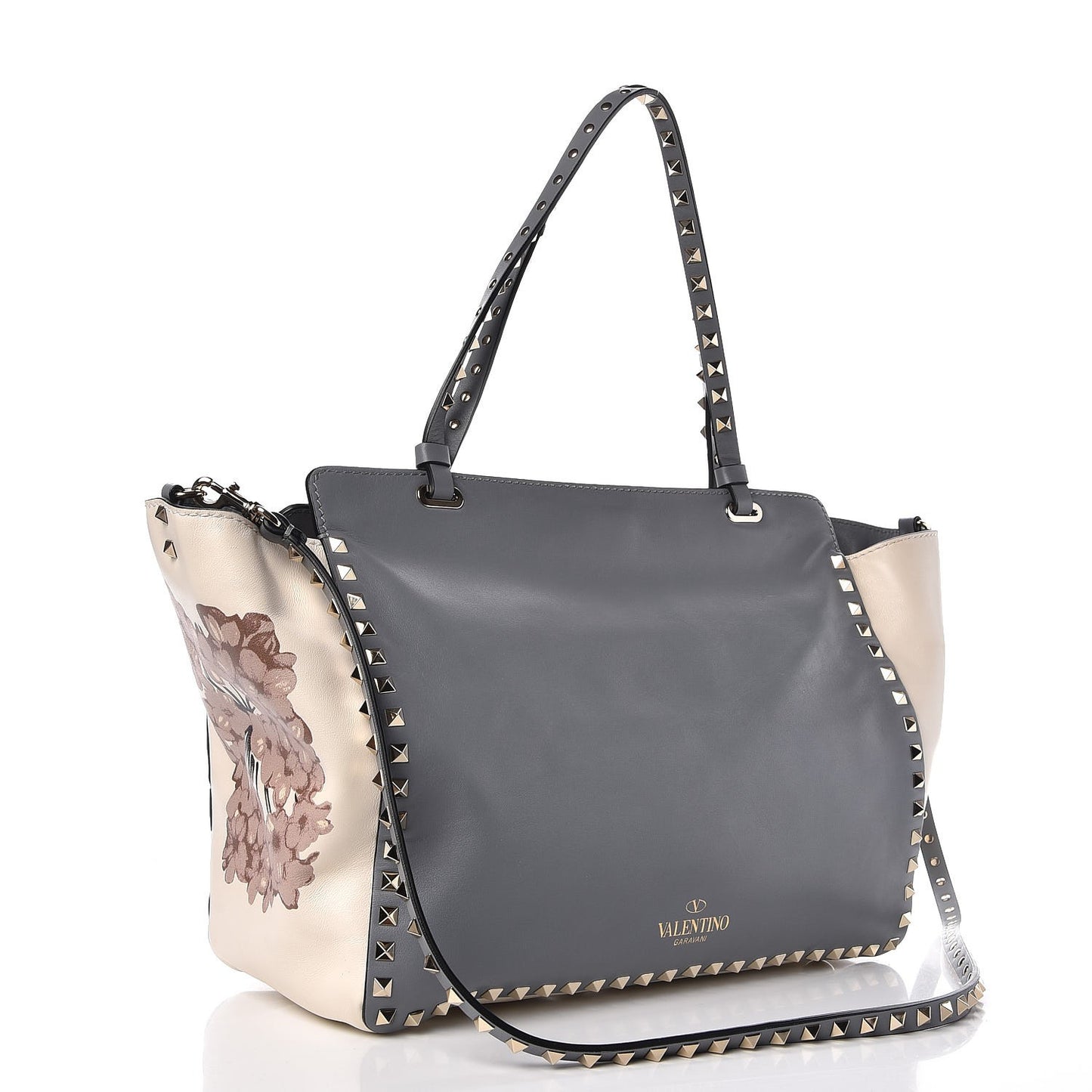 Vitello Monogram Kimono 1997 Print Medium Rockstud Tote Light Blue
