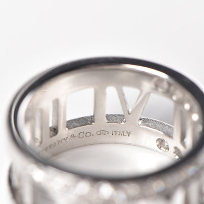 Tiffany 18K White Gold Diamond Atlas Open Ring 4 7 of 10