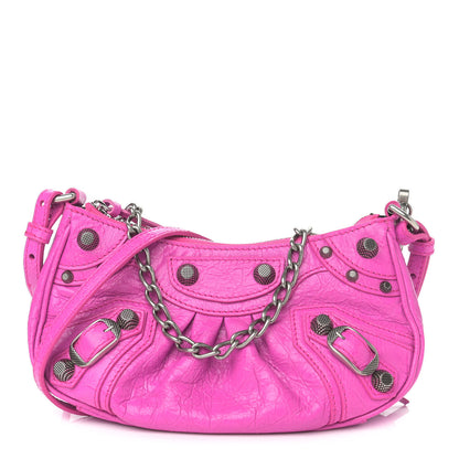 Balenciaga Agneau Arena Le Cagole Mini Purse With Chain Lipstick Pink 1 of 10