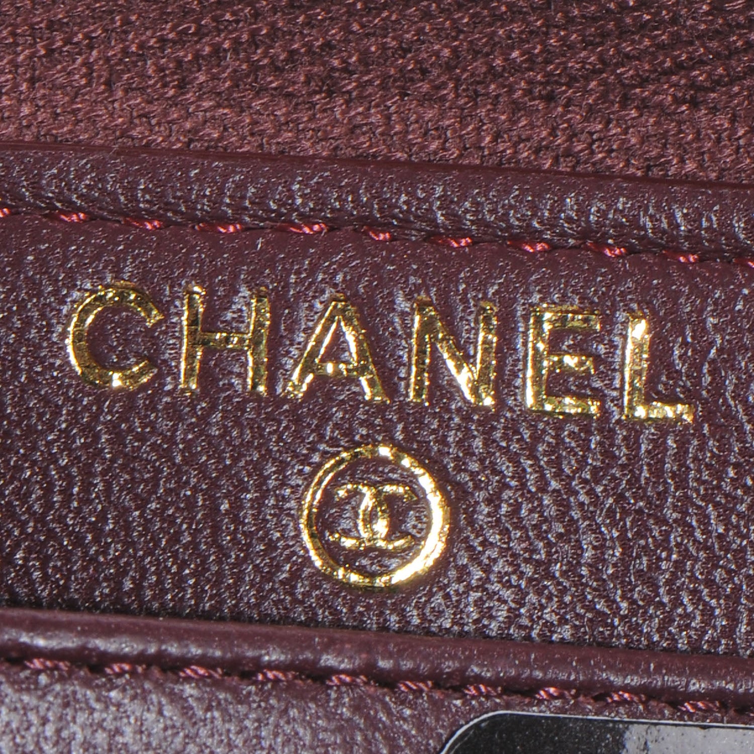 Chanel Lambskin Quilted Zip Around Wallet Burgundy 7 of 9